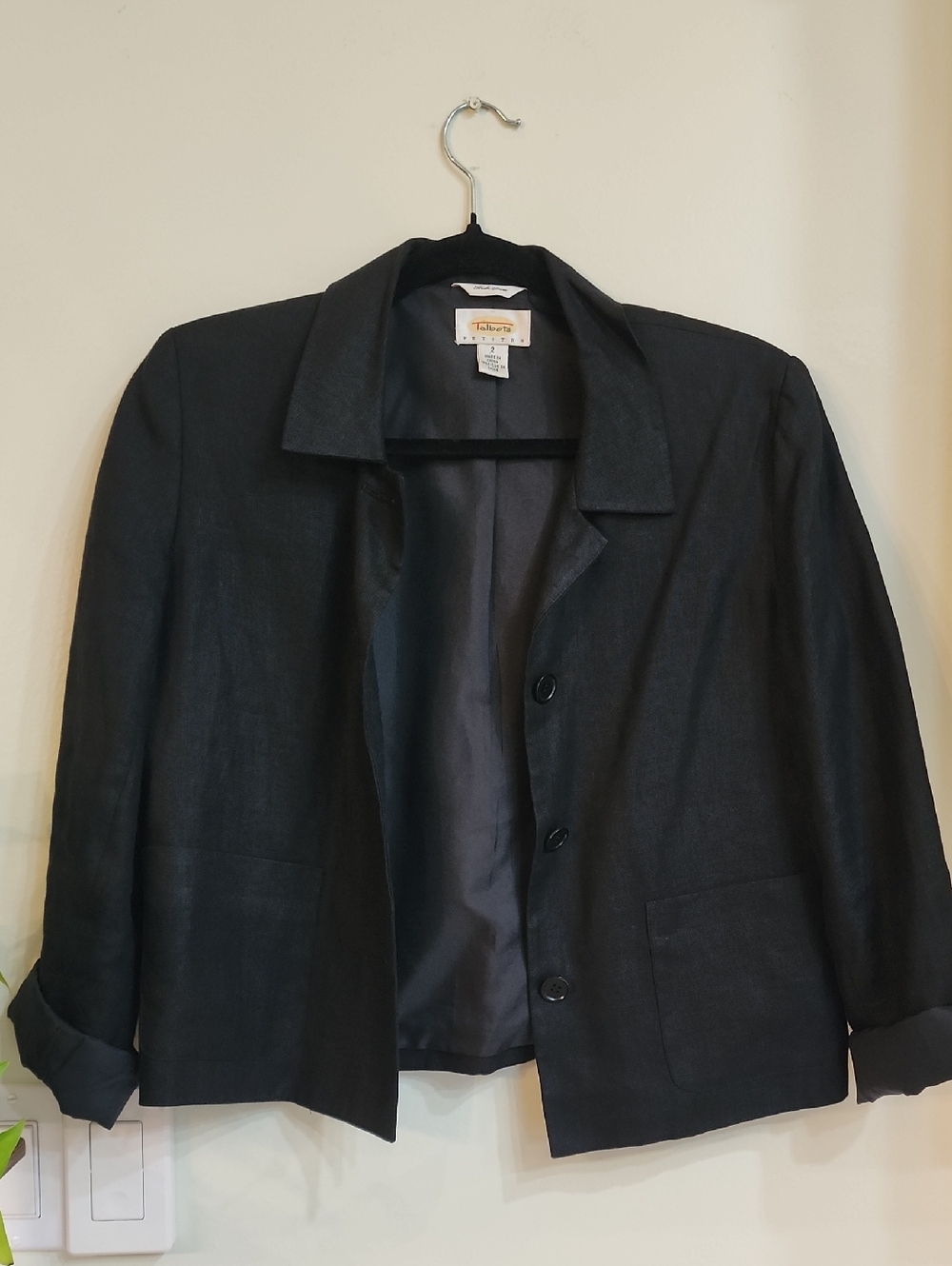 Talbots Irish Linen Black Blazer